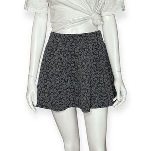 Hollister Grey Floral Flare Skirt